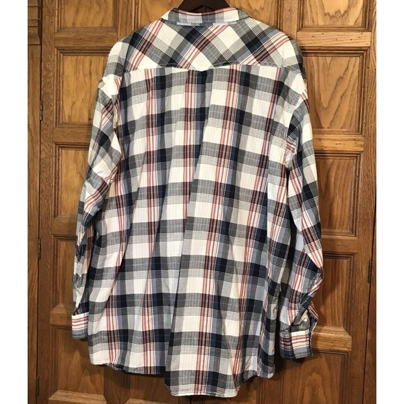 Red Head Brand Co. Western Shirt Men's 3XL Blue Red Plaid Button Up Long Sleeve - Picture 7 of 10